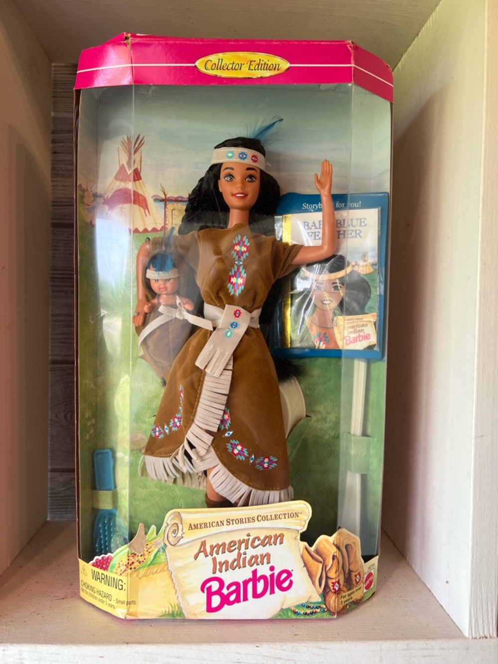 Barbie American Indian Barbie Brown Dress with Blue Accents Collector Edition